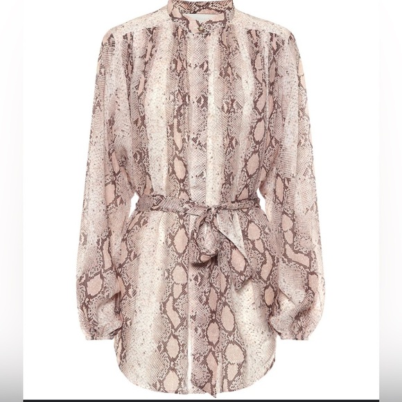 Zimmermann Snake Print Blouse in Beige and Brown size - Picture 2 of 16